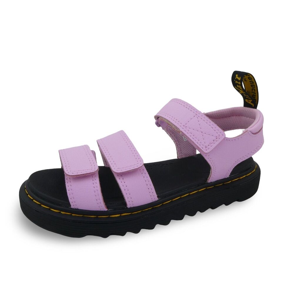 Dr Martens Girls US 5 Air Wair Klaire J Pink Kids Sandals Leather Straps NWB